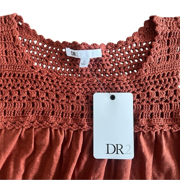 DR2 Orange Smocked Sleeveless Tank Top - Picture 2 of 6
